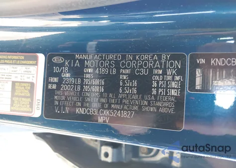 2019 Kia Niro Lx z USA, uszkodzony, nr VIN KNDCB3LCXK5241827